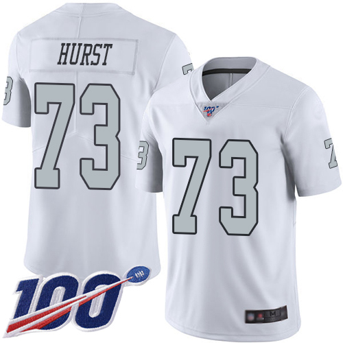 Men Oakland Raiders Limited White Maurice Hurst Jersey NFL Football 73 100th Season Rush Vapor Jersey